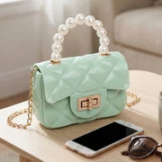 Elegant Quilted Mini Handheld Sling Fashion Handbag (1 Pc)
