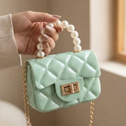 Elegant Quilted Mini Handheld Sling Fashion Handbag (1 Pc)