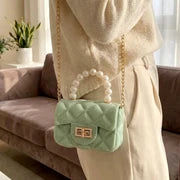Elegant Quilted Mini Handheld Sling Fashion Handbag (1 Pc)