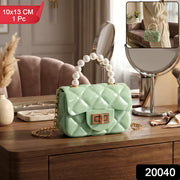Elegant Quilted Mini Handheld Sling Fashion Handbag (1 Pc)
